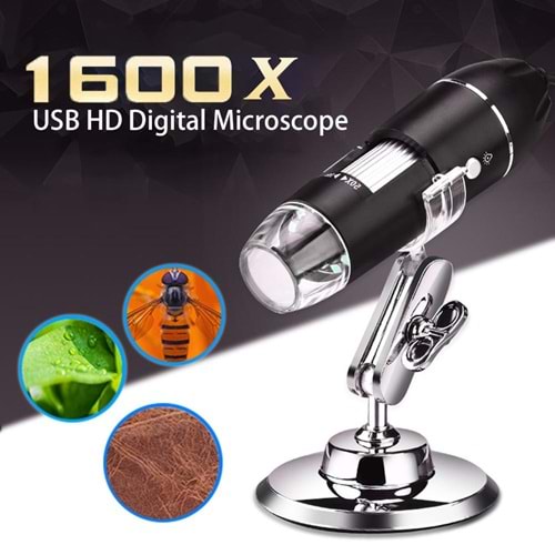 TriLine 1600X Zoom 2MP USB Dijital Mikroskop 8 Ledli Kamera