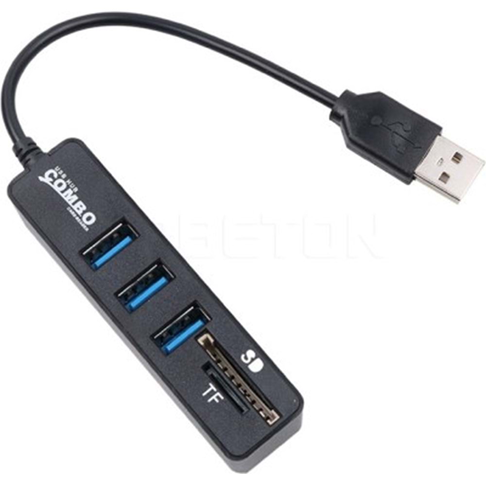 TriLine Combo 3 Port USB2.0 Hub Tf Sd Kart Okuyucu