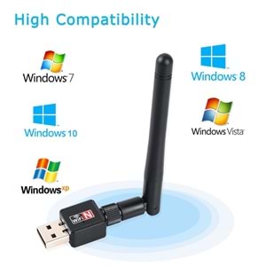 TriLine 300Mbps 2DBI Antenli Mini Wireless USB Adaptör Wifi Uydu Alıcı