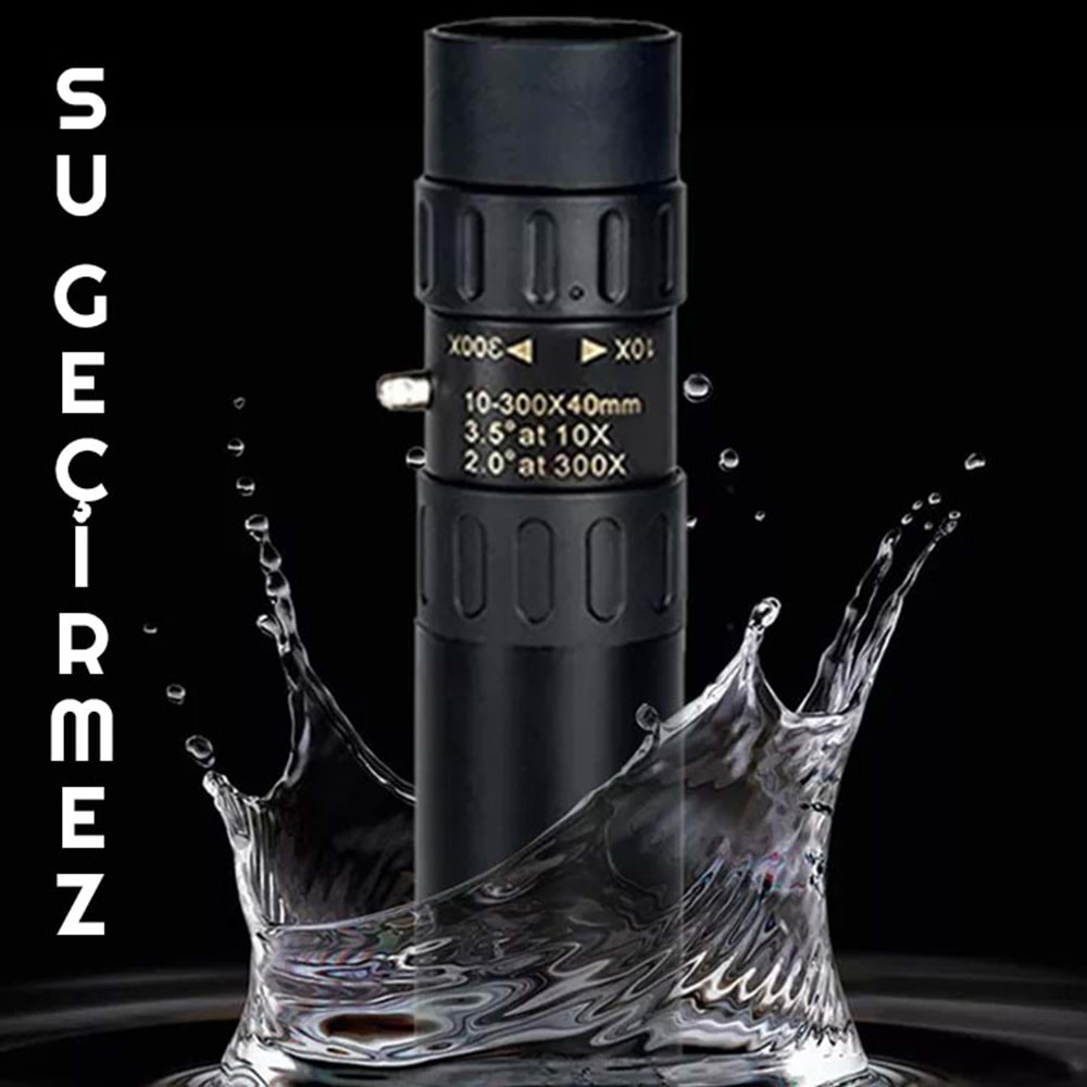 TriLine 10-300x40mm Zoom Monoküler Teleskop Taşınabilir Su Geçirmez Dürbün