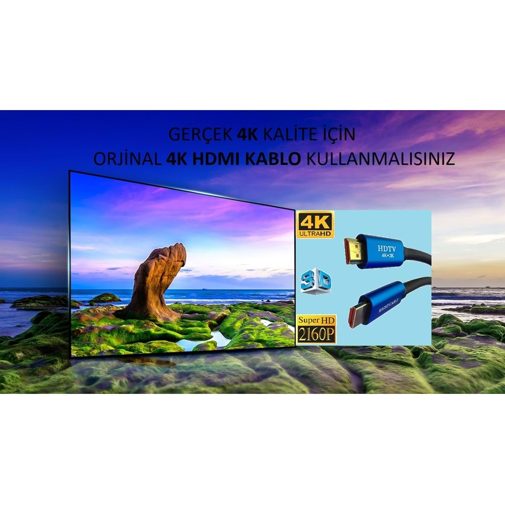 TriLine 4K HDMI Ultra HD 3D 60Hz 2160p Altın Kaplama Kablo