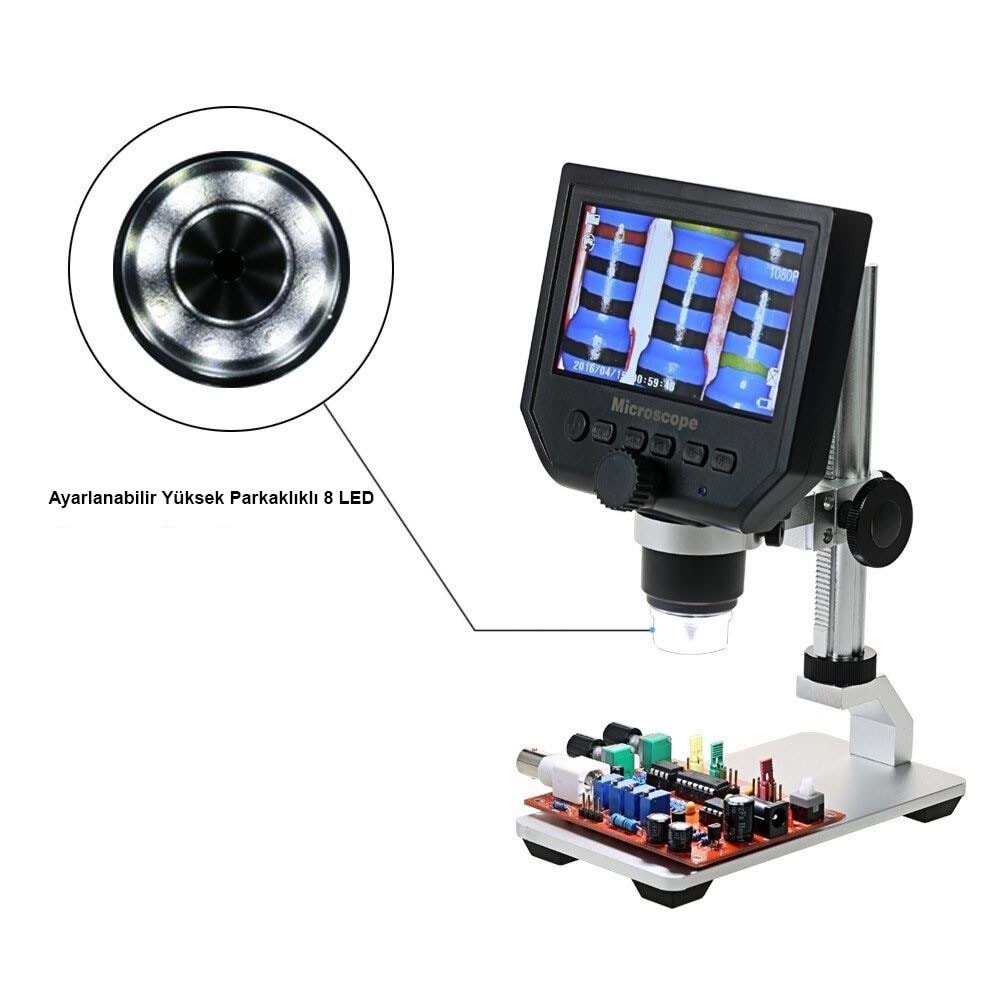 TriLine 600X Dijital 4.3 inç LCD Ekranlı HD USB Mikroskop