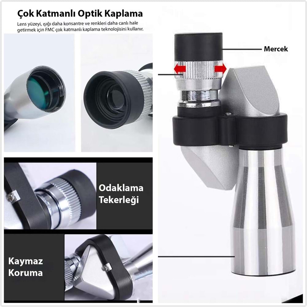 TriLine 8x20 HD Çözünürlük 1000m Görüş Taşınabilir Metal Monoküler Mini Cep Dürbün