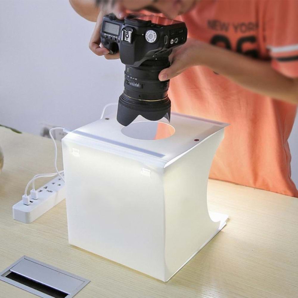 Triline Mini Stüdyo Led Işıklı Ürün Fotoğraf Çekim Çadırı Pratik Katlanabilir