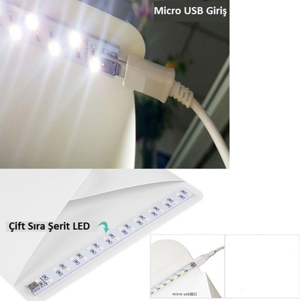 Triline Mini Stüdyo Led Işıklı Ürün Fotoğraf Çekim Çadırı Pratik Katlanabilir
