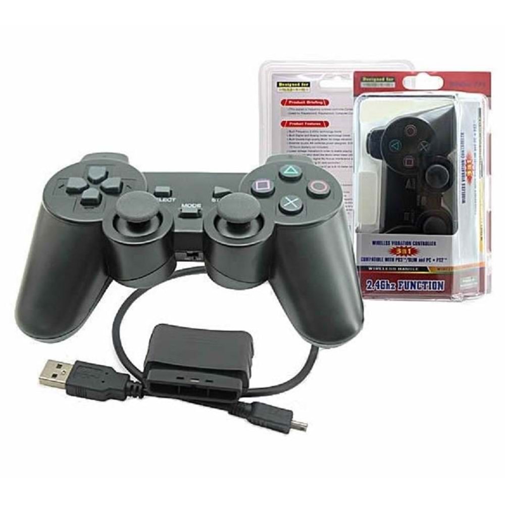 TriLine Kablosuz Oyun Kolu PC-PS2-PS3 Game Pad Titreşimli