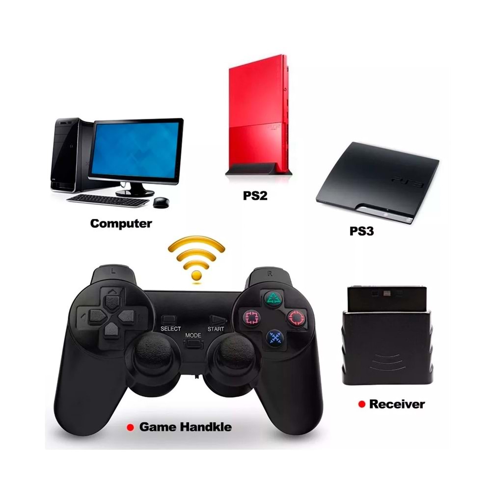 TriLine Kablosuz Oyun Kolu PC-PS2-PS3 Game Pad Titreşimli