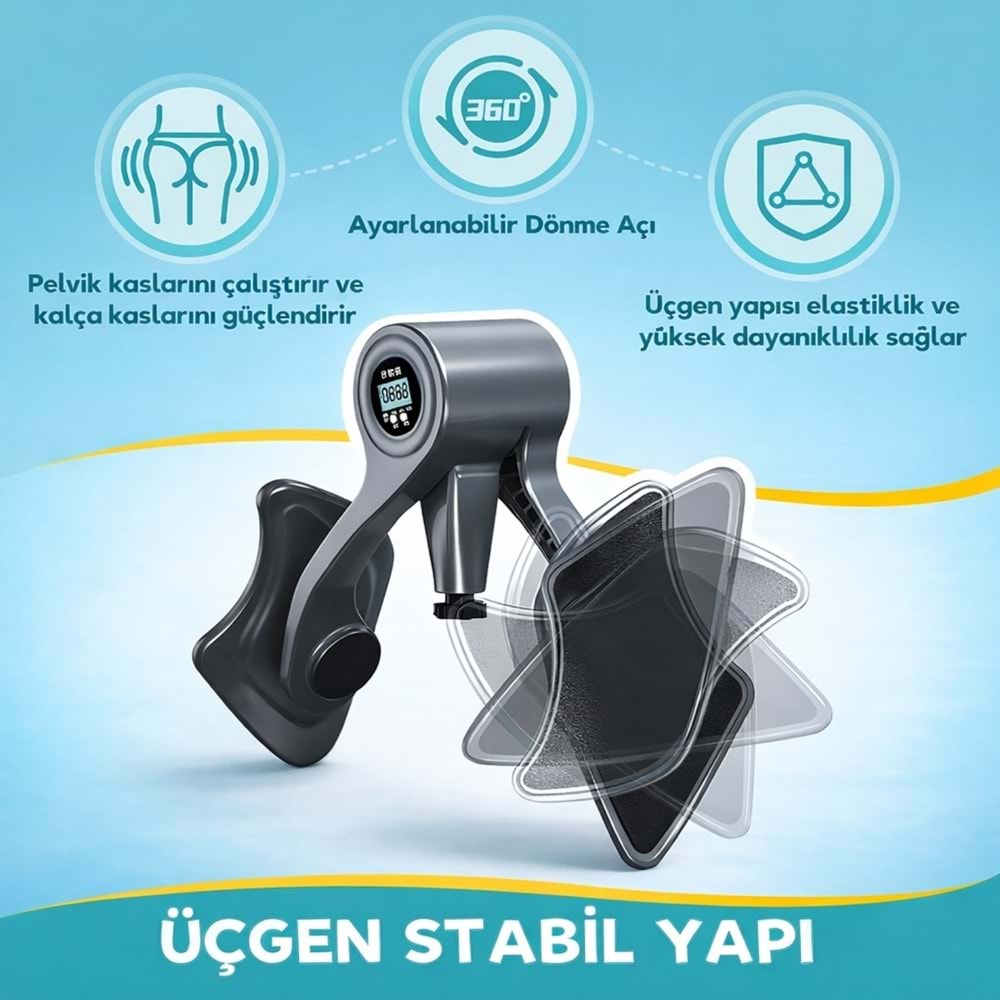 TriLine Sayaçlı Dijital Kegel Egzersiz Spor Aleti Erkekler ve Kadınlar İçin Pelvik Bacak Egzersiz Güçlendirme