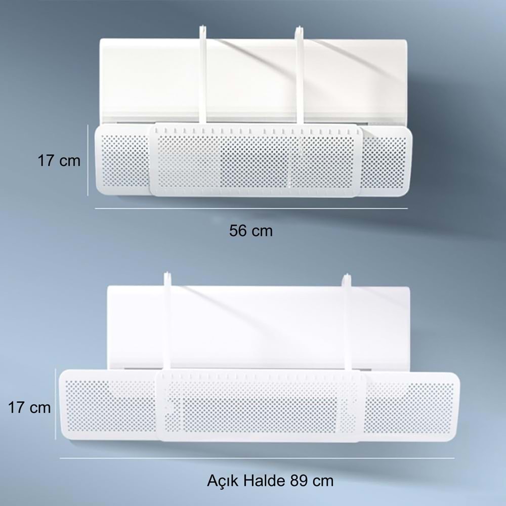 TriLine Split Klima Çarpma Önleyici Hava Kalkanı Ayarlanabilir Delikli Klima Siperliği Aparatı