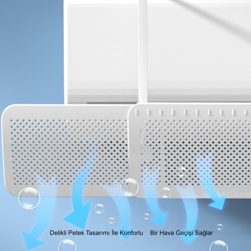 TriLine Split Klima Çarpma Önleyici Hava Kalkanı Ayarlanabilir Delikli Klima Siperliği Aparatı