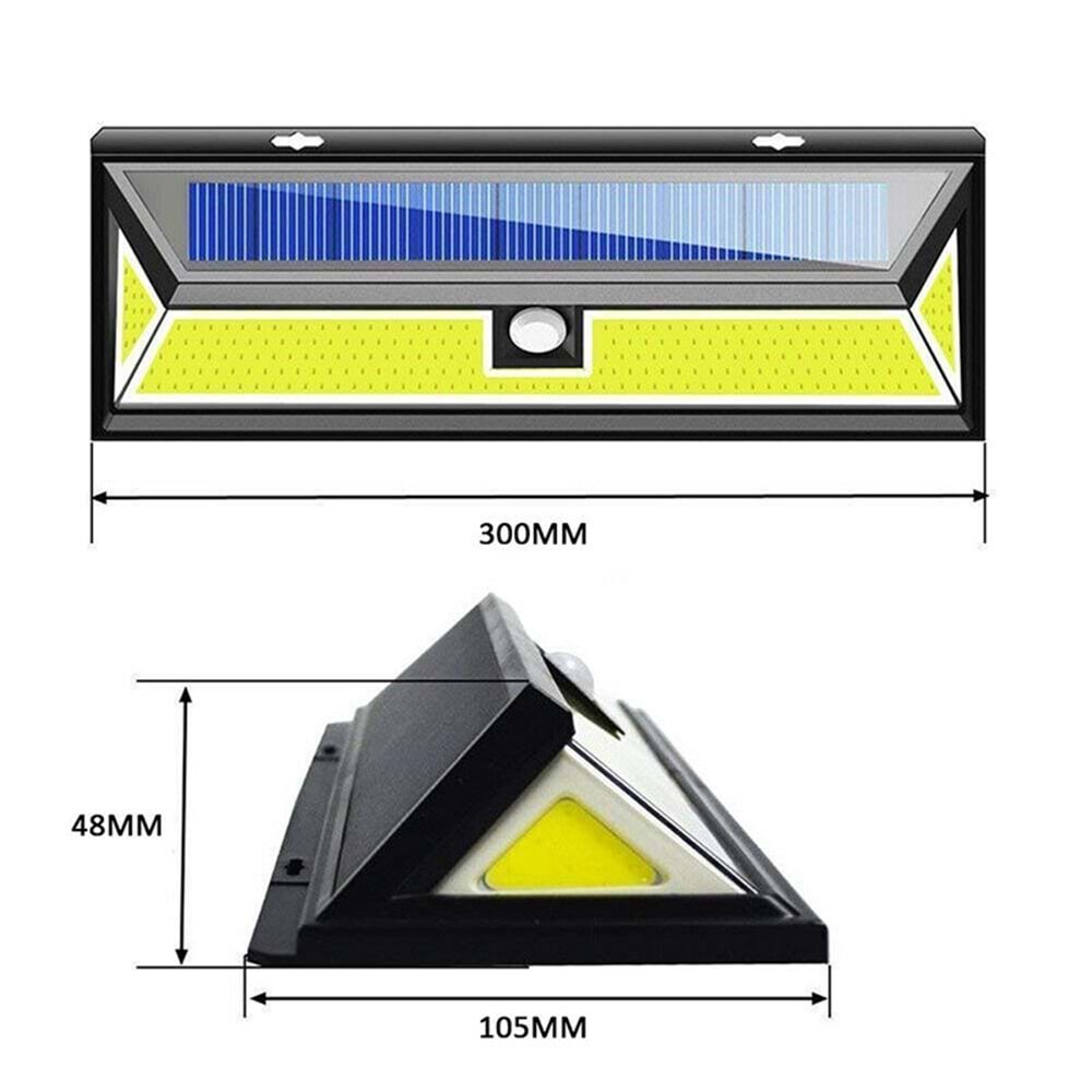 TriLine Solar 180 LED Güneş Enerjili Kumandalı 3 Modlu Duvar Lambası