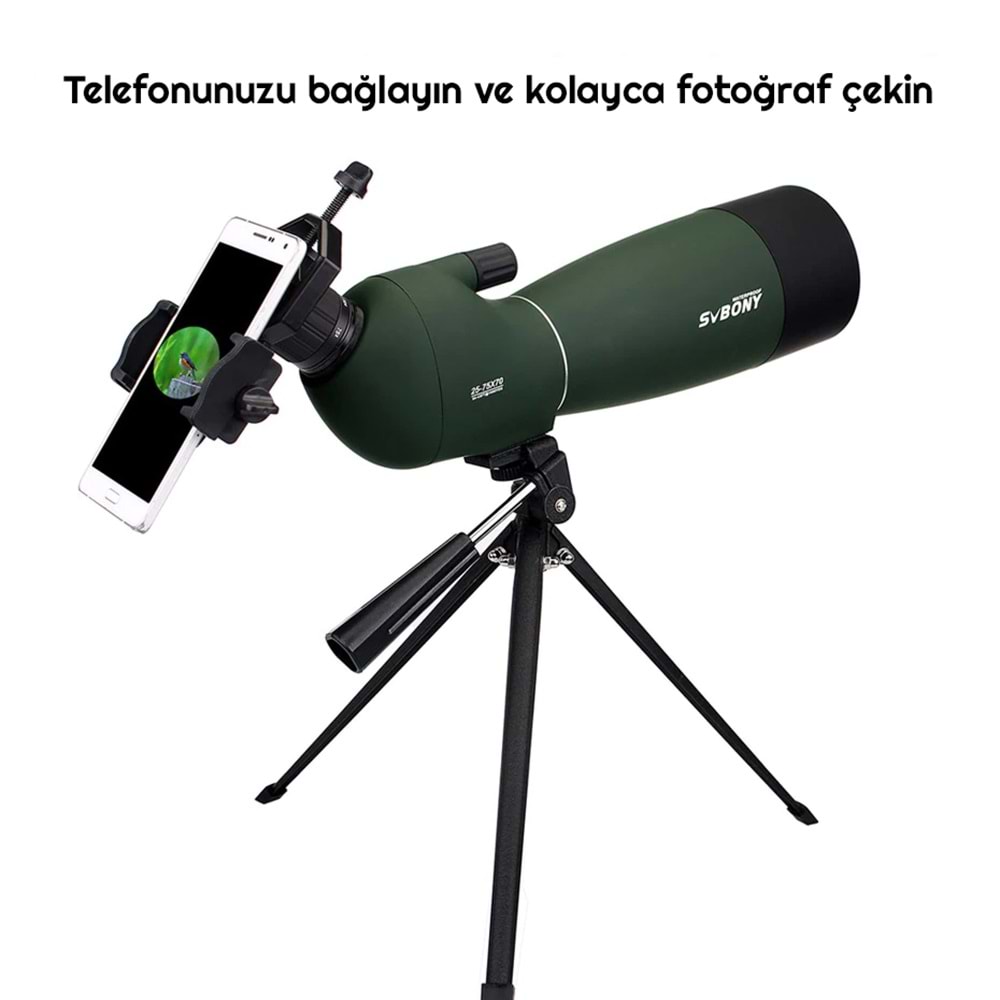 TriLine SVBONY SV28 75X Zoom Teleskop Monoküler Su Geçirmez Dürbün