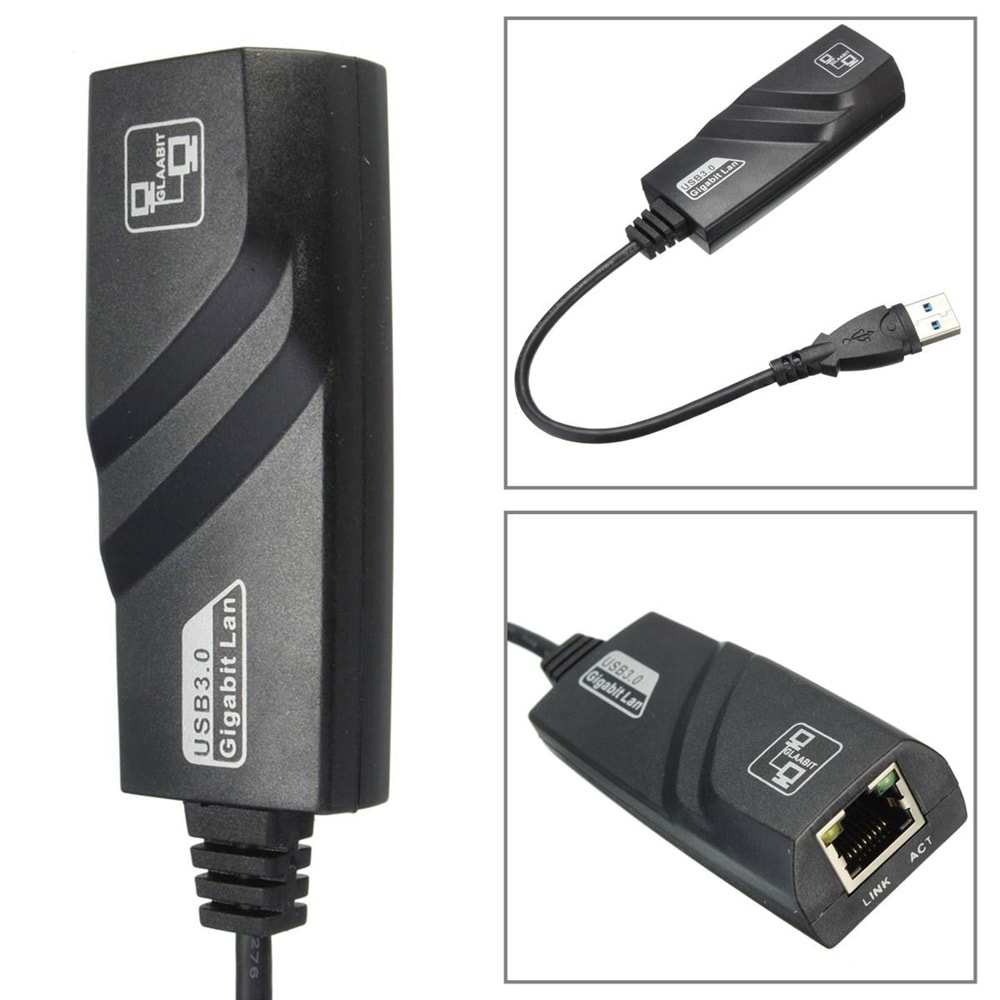 TriLine USB3.0 Gigabit Ethernet Adapter 1000Mbps RJ45 Network