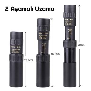 TriLine 10-300x40mm Zoom Monoküler Teleskop Taşınabilir Su Geçirmez Dürbün