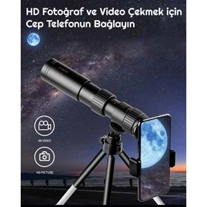 TriLine 10-300x40mm Zoom Monoküler Teleskop Taşınabilir Su Geçirmez Dürbün