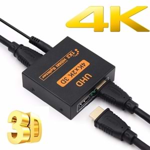 TriLine 4K Ultra HD 3D 2 Port HDMI Splitter Çoğaltıcı