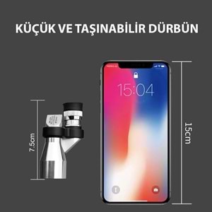 TriLine 8x20 HD Çözünürlük 1000m Görüş Taşınabilir Metal Monoküler Mini Cep Dürbün