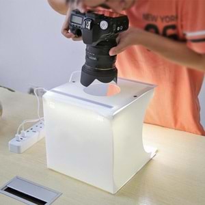 Triline Mini Stüdyo Led Işıklı Ürün Fotoğraf Çekim Çadırı Pratik Katlanabilir