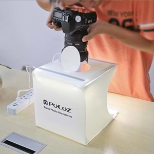 PULUZ 2x20 LED Işıklı 6 Fonlu Fotoğraf Çekim Çadırı 20x20 cm