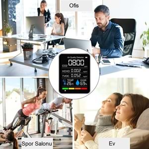 TriLine Dijital 5in1 Hava Dedektörü Hava Kalite Ölçüm Cihazı