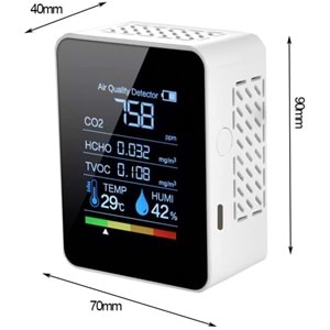 TriLine Dijital 5in1 Hava Dedektörü Hava Kalite Ölçüm Cihazı