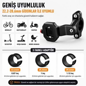 TriLine Bisiklet Motosiklet Gidon Telefon Tutucu Çanta Dokunmatik Ekranlı Montaj Aparatı Su Geçirmez
