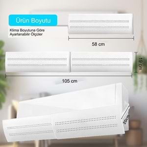 TriLine Delikli Ayarlanabilir 58-105 CM Klima Hava Yönlendirici Klima Aparatı Klima Siperliği