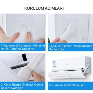 TriLine Delikli Ayarlanabilir 58-105 CM Klima Hava Yönlendirici Klima Aparatı Klima Siperliği