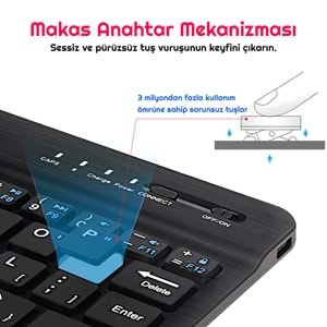 TriLine Mini Bluetooth Kablosuz Şarjlı Pilli Slim Rubber 7