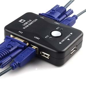 TriLine 2 Port Usb Kvm Switch 2PC Tek Monitör Kontrol