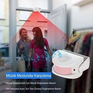 TriLine Misafir Karşılama Zili 3 Modlu Kumandalı Hareket Sensörlü Güvenlik Alarm Pır Sensör
