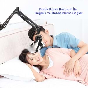 TriLine 360 Derece Dönen Telefon Masa Tutucu Esnek Uzun Kollu