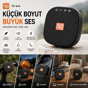 TriLine TG-444 Kablosuz Bluetooth Hoparlör Bisiklet Uyumlu Taşınabilir Outdoor Speaker FM Radyo USB/TF Kart Destekli