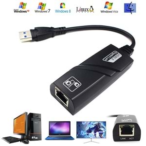 TriLine USB3.0 Gigabit Ethernet Adapter 1000Mbps RJ45 Network