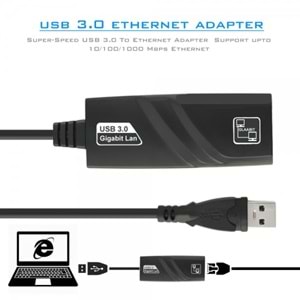 TriLine USB3.0 Gigabit Ethernet Adapter 1000Mbps RJ45 Network