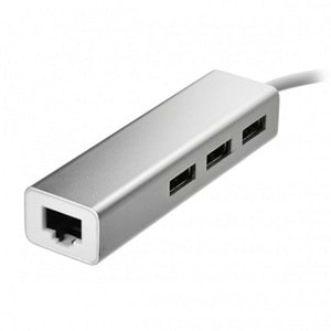 TriLine Aluminyum USB to RJ45 Ethernet + USB 3 Port HUB Çoklayıcı