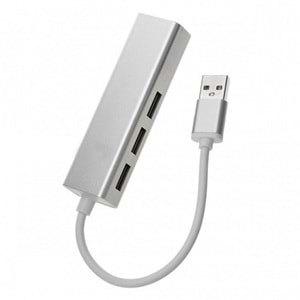 TriLine Aluminyum USB to RJ45 Ethernet + USB 3 Port HUB Çoklayıcı