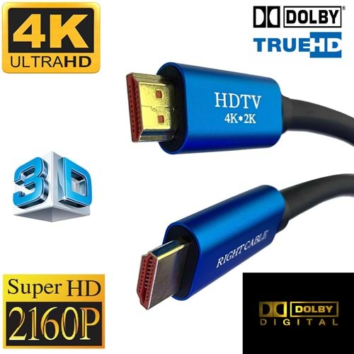 TriLine 4K HDMI Ultra HD 3D 60Hz 2160p Altın Kaplama Kablo - 15METRE