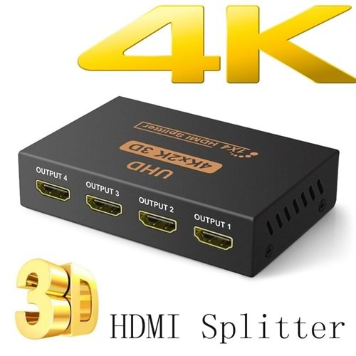 TriLine 4K Ultra HD 3D 4 Port HDMI Splitter Çoğaltıcı