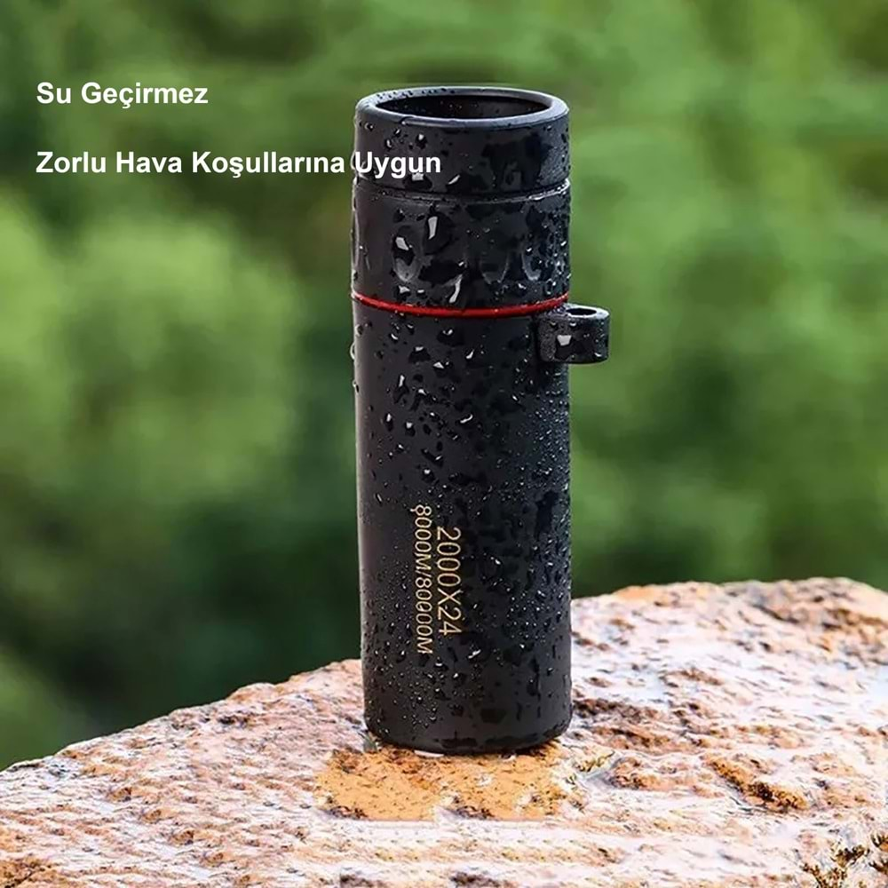 TriLine 2000x24 Zoom Monoküler Mini Taşınabilir HD Dürbün Su Geçirmez Tripod Telefon Tutacağı