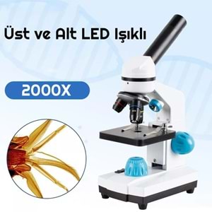 TriLine 2000X Zoom Biyolojik HD Dijital Monoküler Mikroskop Kiti