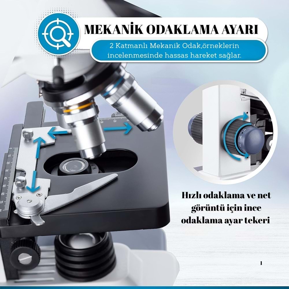 TriLine 2500X Binoküler 5MP USB Kamera Bilgisayar Destekli Bileşik Biyolojik Dijital Mikroskop