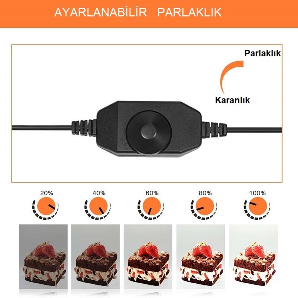 TriLine 80x80CM Profesyonel Stüdyo Led Işıklı Ürün Fotoğraf Çekim Çadırı