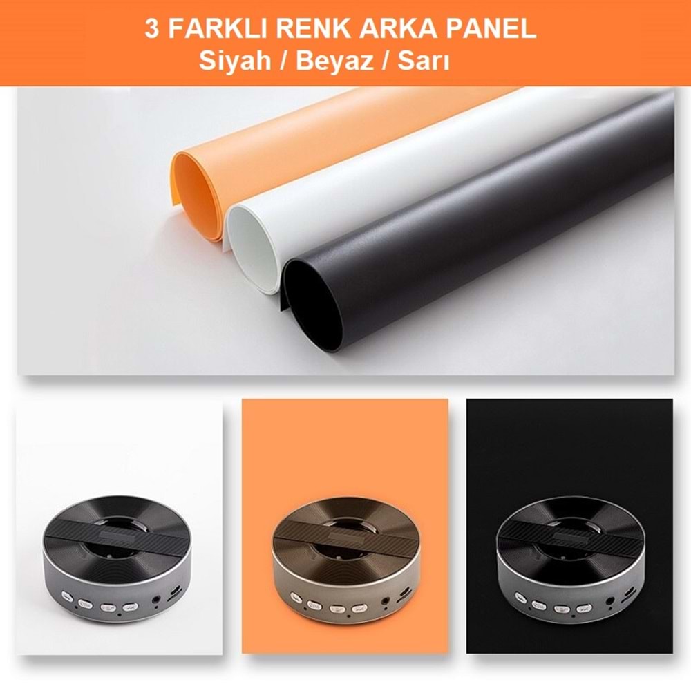 TriLine 80x80CM Profesyonel Stüdyo Led Işıklı Ürün Fotoğraf Çekim Çadırı