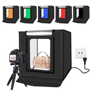 PULUZ Profesyonel 2x32 LED Işıklı 40x40cm Fotoğraf Çekim Çadırı