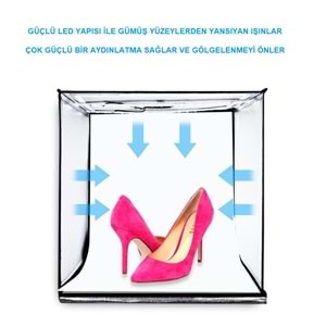 PULUZ Profesyonel 2x32 LED Işıklı 40x40cm Fotoğraf Çekim Çadırı