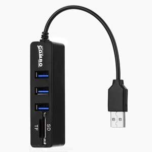 TriLine Combo 3 Port USB2.0 Hub Tf Sd Kart Okuyucu