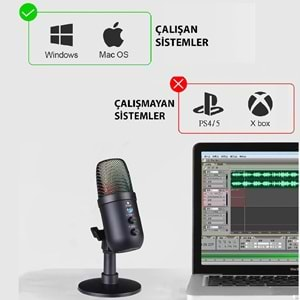 TriLine Profesyonel Kardioid RGB Oyuncu Stüdyo Kayıt Kablolu Podcast Mikrofonu