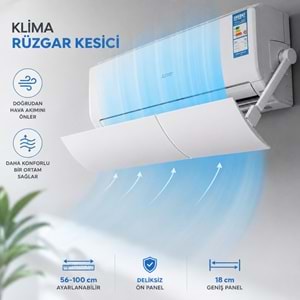 TriLine Klima Rüzgar Yönlendirme Aparatı Deliksiz Ön Panel 56-100 cm Genişleyebilir