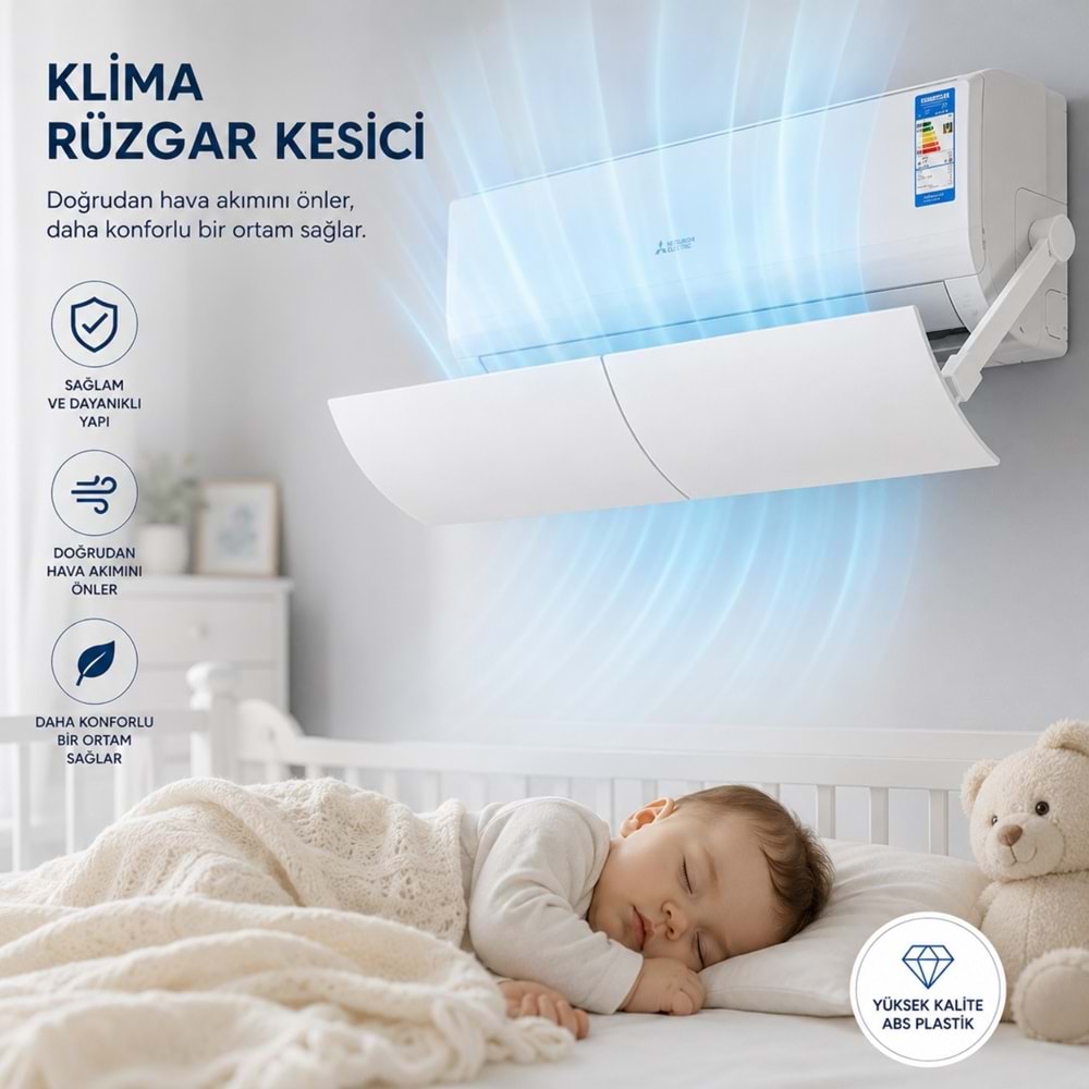 TriLine Klima Rüzgar Yönlendirme Aparatı Deliksiz Ön Panel 56-100 cm Genişleyebilir